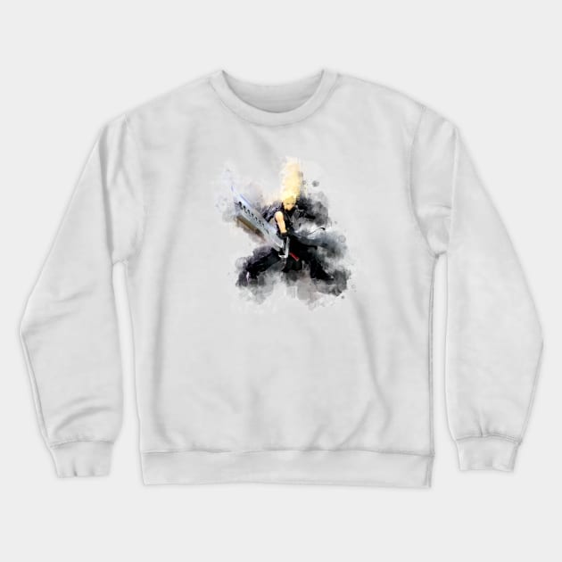 Cloud - Final Fantasy *watercolor* Crewneck Sweatshirt by Stylizing4You